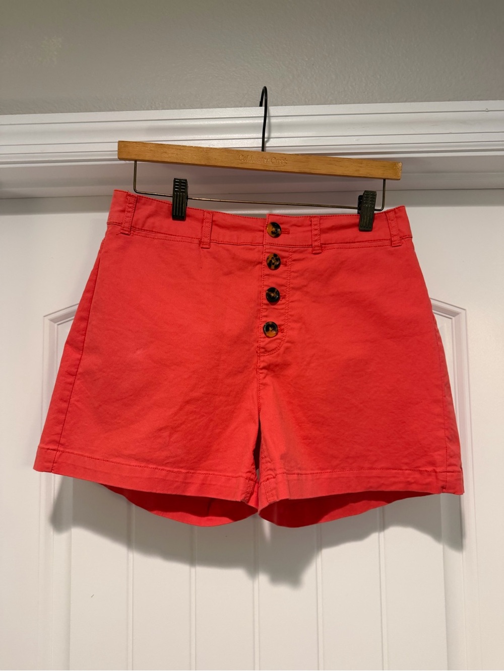 Old Navy Coral High-Rise Button-Front Shorts